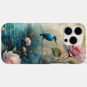 Coques Case-Mate iPhone Martin-pêcheur et roses (Verso (horizontal))