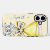 Coques Case-Mate iPhone Martini au Citron Élégant Monogrammé (Verso (horizontal))