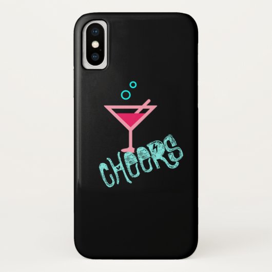 Coques Case-Mate iPhone Martini - Boisson d'alcool Pop Art, rose et turquo (Dos)