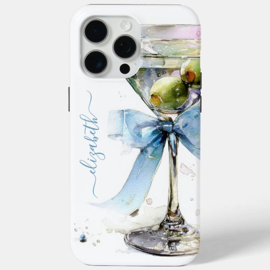 Coques Case-Mate iPhone Martini Élégant Monogrammé (Verso)
