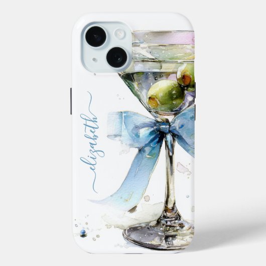 Coques Case-Mate iPhone Martini Élégant Monogrammé (Verso)