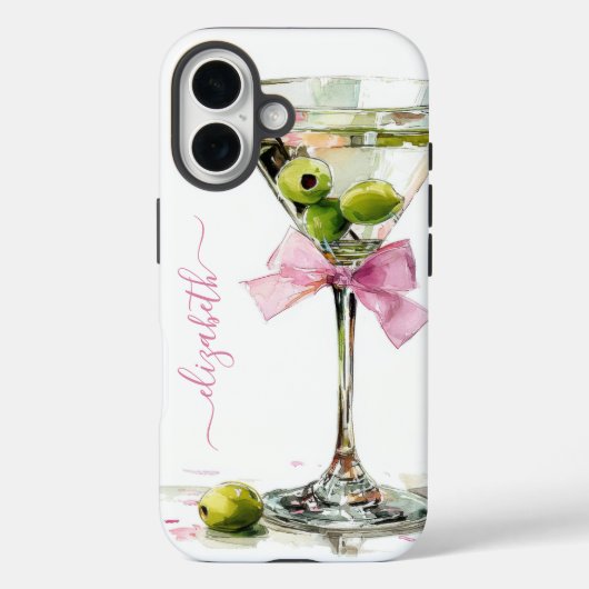 Coques Case-Mate iPhone Martini Élégant Monogrammé (Verso)