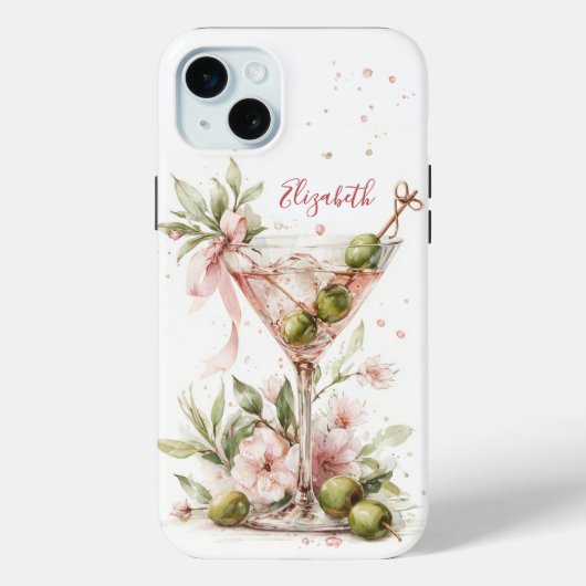 Coques Case-Mate iPhone Martini Élégant Monogrammé (Verso)