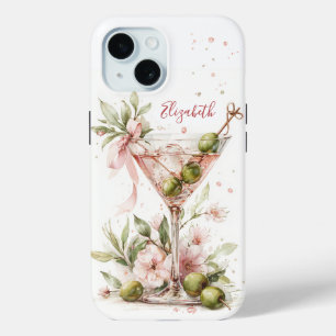Coque Pour iPhone 15 Martini Élégant Monogrammé