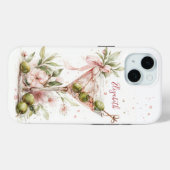 Coques Case-Mate iPhone Martini Élégant Monogrammé (Verso (horizontal))