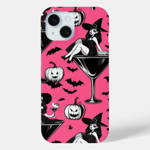 Coque Pour iPhone 15 Martini sorcière rose