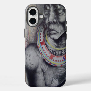 Coques iPhone 16 Plus Masaï Mère & Enfant avec Lion Art Imprimer/Graphiq