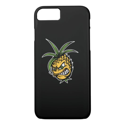 Coques Case-Mate iPhone mascotte d'ananas à visage féroce (Dos)