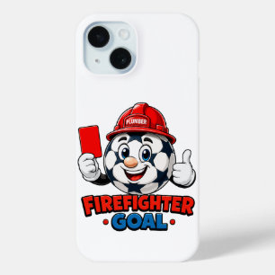 Coque Pour iPhone 15 Mascotte d'arbitre de football pompier
