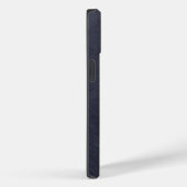 Coques Case-Mate iPhone Masculine en cuir bleu gras monogramme (Verso / Droite)
