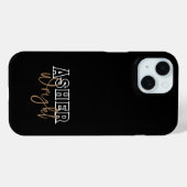 Coques Case-Mate iPhone Masculine hommes nom noir monogrammed (Verso (horizontal))