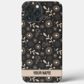 Coques Case-Mate iPhone Masculine Motif Feuille moderne Nom noir (Verso)