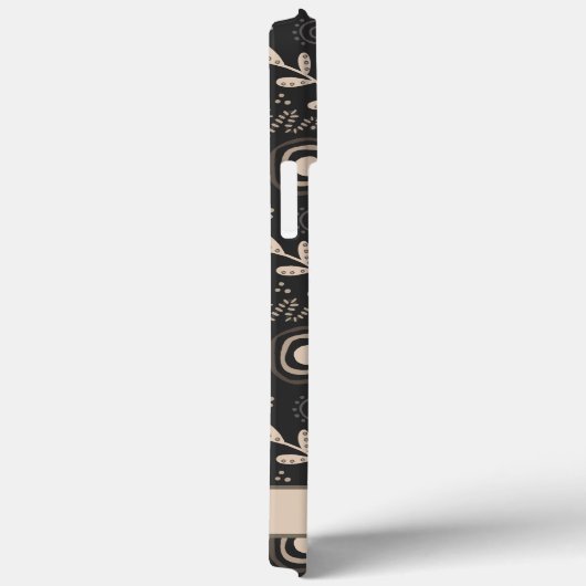 Coques Case-Mate iPhone Masculine Motif Feuille moderne Nom noir (Verso / Droite)