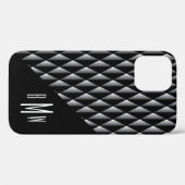 Coques Case-Mate iPhone Masculine Motif géométrique Monogramme Noir (Verso (horizontal))