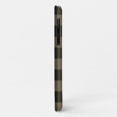 Coques Case-Mate iPhone Masculine Noir Buffle Brown Nom Plaid Initiales (Dos/Gauche)