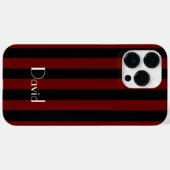Coques Case-Mate iPhone Masculine noir et rouge rayé (Verso (horizontal))