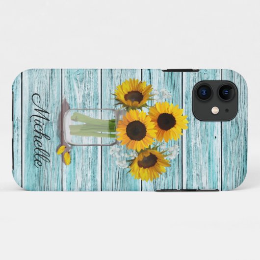 Coques Case-Mate iPhone Mason de tournesol rustique Jar (Dos (Horizontal))
