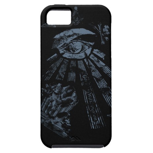 Coques Case-Mate iPhone Masonic Imaginaire bleu (Dos)