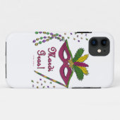 Coques Case-Mate iPhone Masque de Mardi Gras Plumes Perles (Dos (Horizontal))