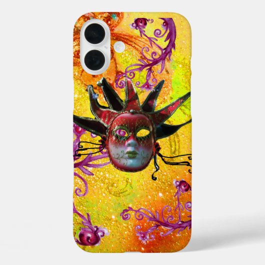 Coques Case-Mate iPhone MASQUE JESTER ROUGE NOIR Mascarade Jaune violet ja (Verso)