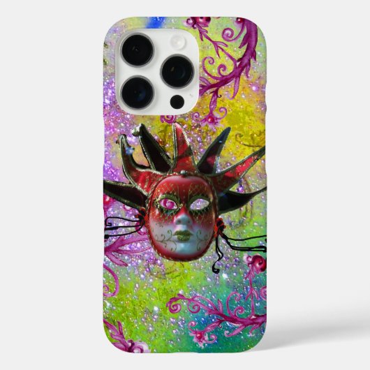 Coques Case-Mate iPhone MASQUE JESTER ROUGE NOIR Mascarade violet vert (Verso)