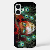 COQUES Case-Mate iPhone MASQUE ROUGE AVEC PEACOCK FEATHERS MASQUERADE PART (Verso)