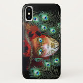 COQUES Case-Mate iPhone MASQUE ROUGE AVEC PEACOCK FEATHERS MASQUERADE PART (Dos)