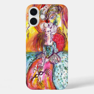 iPhone 16 PLUS CASE MASQUÉRADE VÉNÉTIENNE / COLOMBINA AVEC ROBE BLEUE