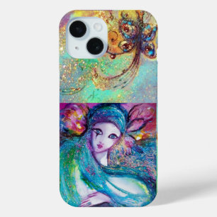 COQUE POUR iPhone 15 MASQUÉRADE VÉNÉTIENNE /MASQUE EN BLEU