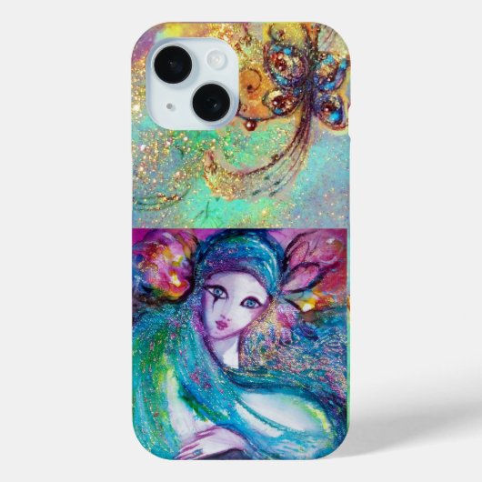 COQUES Case-Mate iPhone MASQUÉRADE VÉNÉTIENNE /MASQUE EN BLEU (Verso)