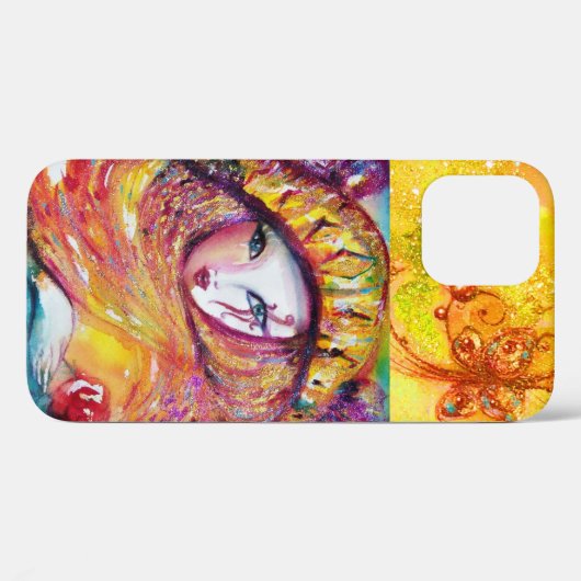 COQUES Case-Mate iPhone MASQUÉRADE VÉNÉTIENNE - MASQUE EN JAUNE (Verso (horizontal))