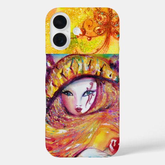 COQUES Case-Mate iPhone MASQUÉRADE VÉNÉTIENNE - MASQUE EN JAUNE (Verso)