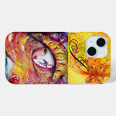 COQUES Case-Mate iPhone MASQUÉRADE VÉNÉTIENNE - MASQUE EN MONOGRAM JAUNE (Verso (horizontal))