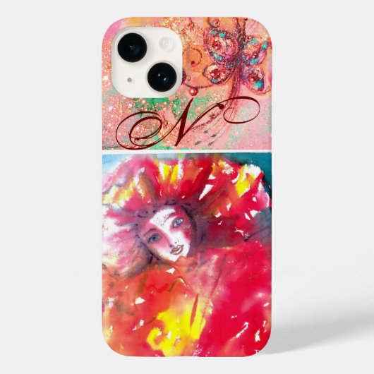 COQUES Case-Mate iPhone MASQUÉRADE VÉNÉTIENNE - MASQUE EN MONOGRAMME ROUGE (Verso)