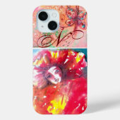 COQUES Case-Mate iPhone MASQUÉRADE VÉNÉTIENNE - MASQUE EN MONOGRAMME ROUGE (Verso)