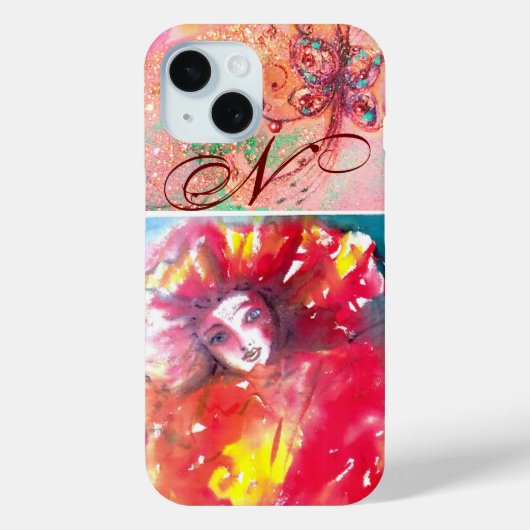 COQUES Case-Mate iPhone MASQUÉRADE VÉNÉTIENNE - MASQUE EN MONOGRAMME ROUGE (Verso)