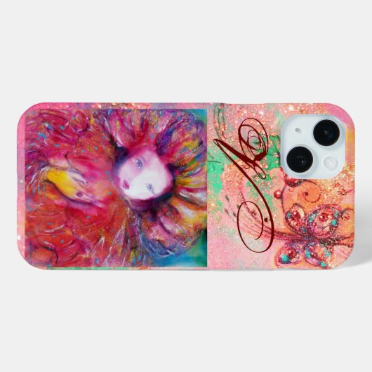 COQUES Case-Mate iPhone MASQUÉRADE VÉNÉTIENNE - MASQUE EN MONOGRAMME ROUGE (Verso (horizontal))