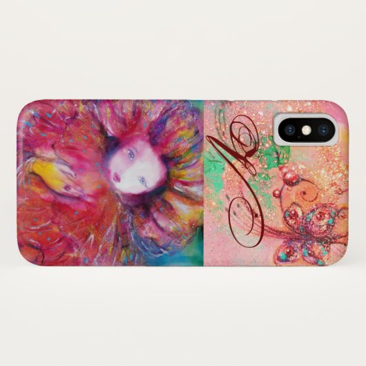 COQUES Case-Mate iPhone MASQUÉRADE VÉNÉTIENNE, MASQUE EN MONOGRAMME ROUGE  (Dos (Horizontal))