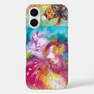 COQUES iPhone 16  MASQUÉRADE VÉNÉTIENNE / PIERROT ET ARLECCHINE