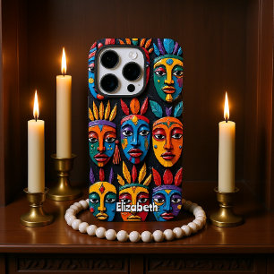 Coques iPhone 16 Pro Masques culturels vibrants