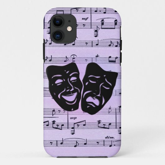 Coques Case-Mate iPhone Masques de musique et de théâtre violets (Dos)