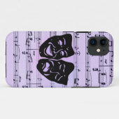 Coques Case-Mate iPhone Masques de musique et de théâtre violets (Dos (Horizontal))