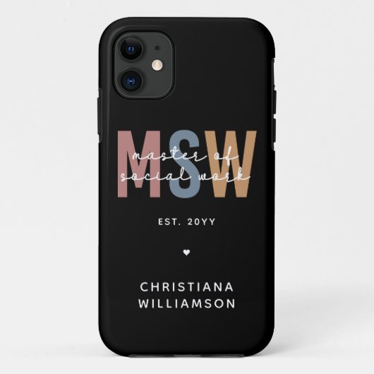 Coques Case-Mate iPhone Master en travail social en MSW (Dos)