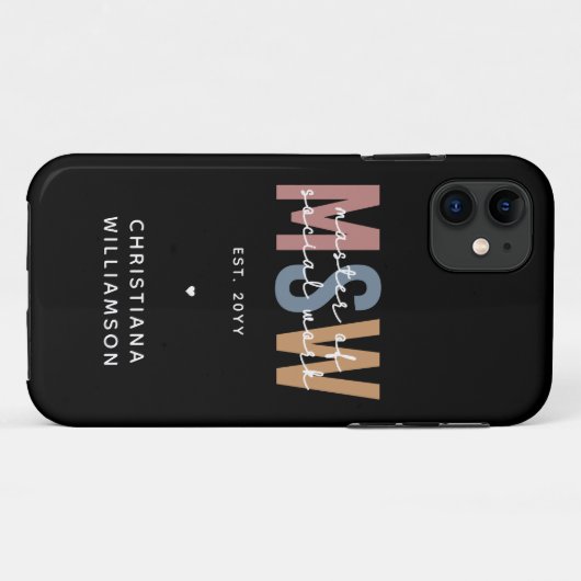 Coques Case-Mate iPhone Master en travail social en MSW (Dos (Horizontal))