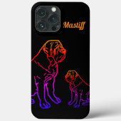 Coques Case-Mate iPhone Mastiff Anglais Néon Dogue anglais (Verso)