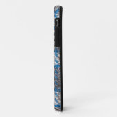 Coques Case-Mate iPhone Matériau gris et bleu Tartan (Dos/Gauche)