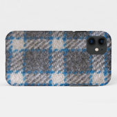 Coques Case-Mate iPhone Matériau gris et bleu Tartan (Dos (Horizontal))