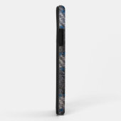 Coques Case-Mate iPhone Matériau gris et bleu Tartan (Dos/Droite)