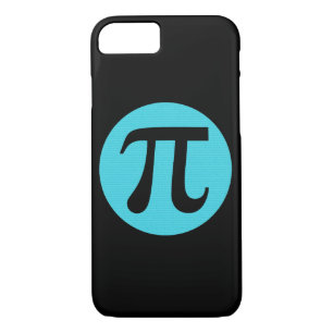 Coque iPhone 8/7 Math geek symbole Pi, bleu sur noir