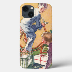 Etui iPhone Case-Mate Matin de Noël vintage, enfants avec des cadeaux